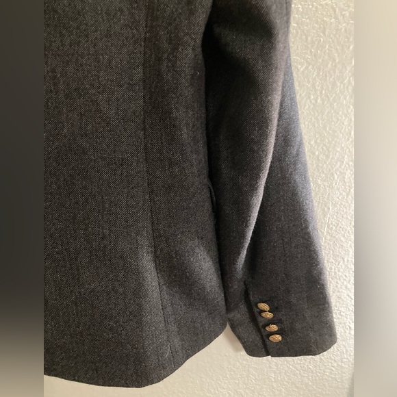 J Crew/Wool Blend Schoolboy Blazer/Size 4/Dark Charcoal Gray-Black - Picture 6 of 8